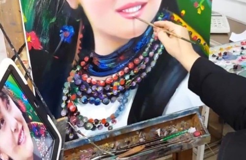 آموزش نقاشی رُز آبی