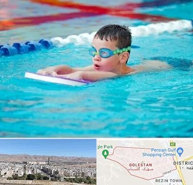 کلاس شنا برای کودکان در شهرک گلستان شیراز