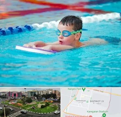 کلاس شنا برای کودکان در تهرانسر 