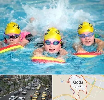 آموزش شنا کودکان در شهر قدس
