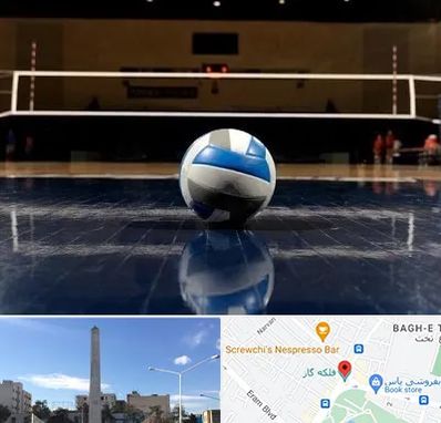 زمین والیبال در فلکه گاز شیراز