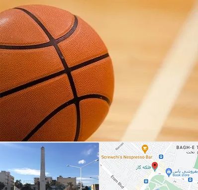 زمین بسکتبال در فلکه گاز شیراز