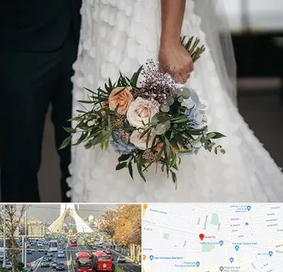 دسته گل عروس در خیابان آزادی 
