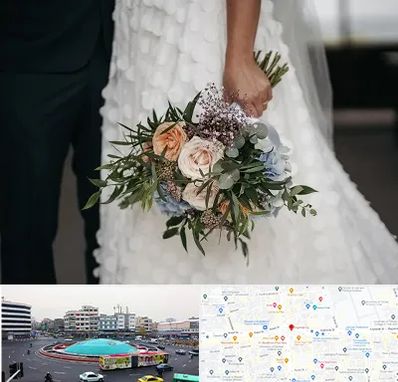 دسته گل عروس در میدان انقلاب 