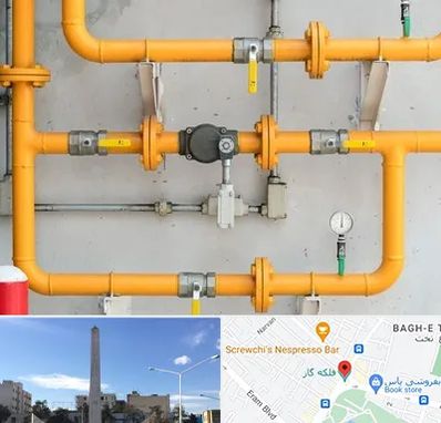 لوله و اتصالات گازی در فلکه گاز شیراز