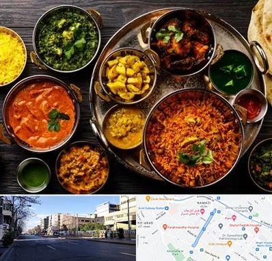 رستوران هندی در خیابان ملاصدرا شیراز 