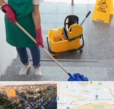 نظافت راه پله در تهرانپارس تهران
