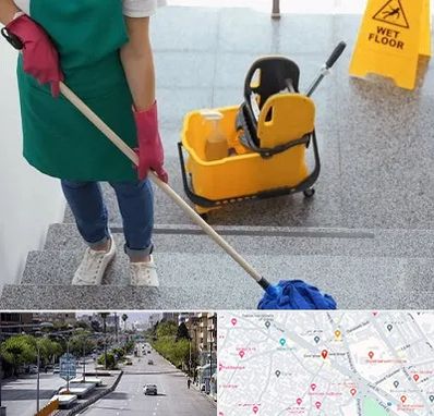 نظافت راه پله در خیابان زند شیراز