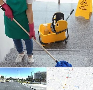 نظافت راه پله در بلوار کلاهدوز مشهد