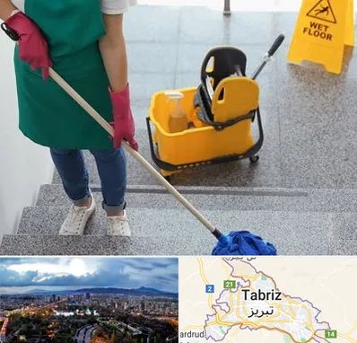 نظافت راه پله در تبریز