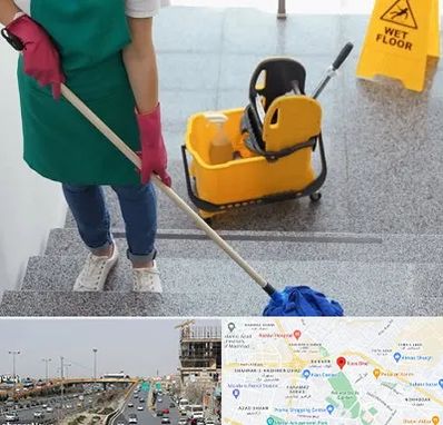 نظافت راه پله در بلوار توس مشهد