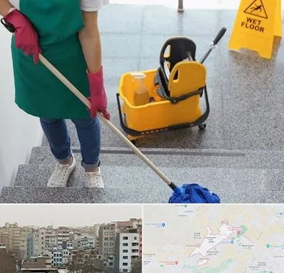 نظافت راه پله در محمد شهر کرج