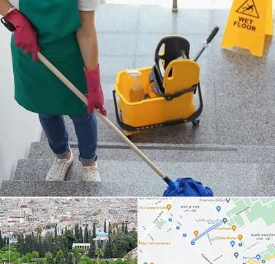 نظافت راه پله در محلاتی شیراز