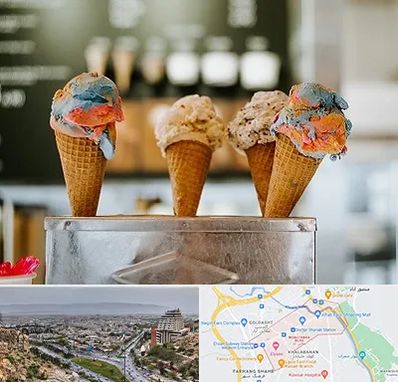 بستنی فروشی در معالی آباد شیراز