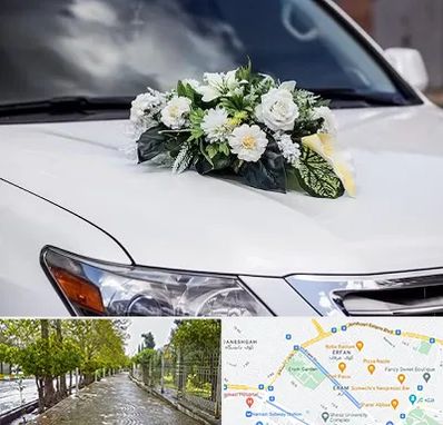 گل آرایی ماشین عروسی در خیابان ارم شیراز