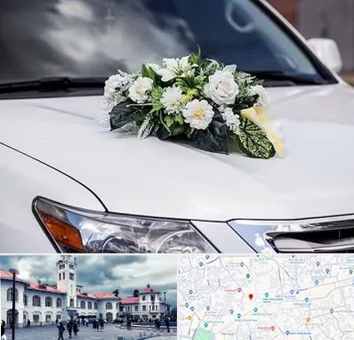 گل آرایی ماشین عروسی در میدان شهرداری رشت