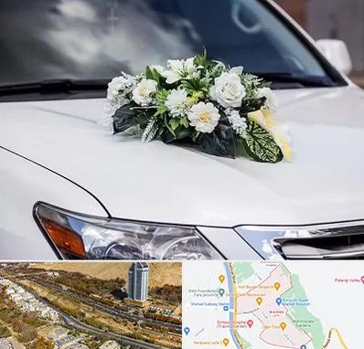 گل آرایی ماشین عروسی در خیابان نیایش شیراز