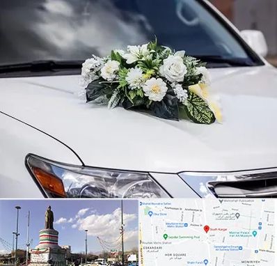 گل آرایی ماشین عروسی در کارگر جنوبی