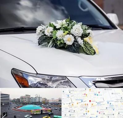 گل آرایی ماشین عروسی در میدان انقلاب