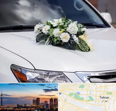 گل آرایی ماشین عروسی در غرب تهران