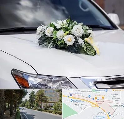 گل آرایی ماشین عروسی در مهرویلا کرج