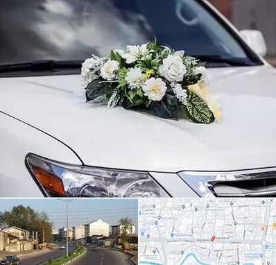 گل آرایی ماشین عروسی در ضیابری رشت