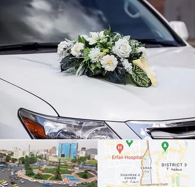 گل آرایی ماشین عروسی در ونک