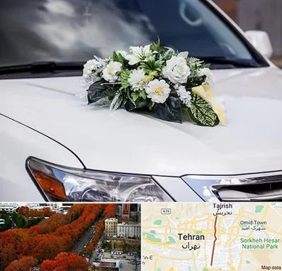گل آرایی ماشین عروسی در ولیعصر