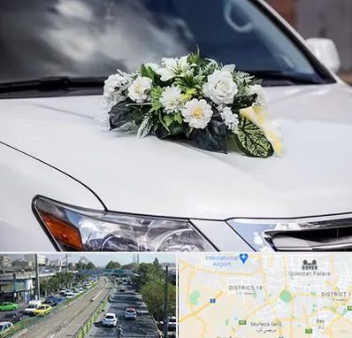 گل آرایی ماشین عروسی در جنوب تهران