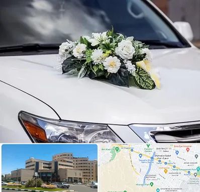 گل آرایی ماشین عروسی در صیاد شیرازی مشهد