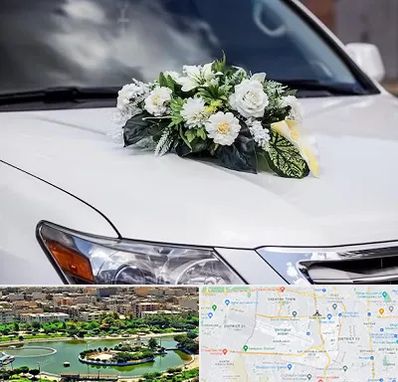 گل آرایی ماشین عروسی در منطقه 9 تهران