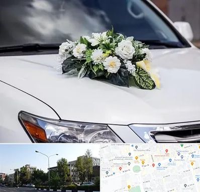 گل آرایی ماشین عروسی در میدان کاج