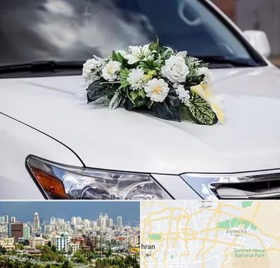 گل آرایی ماشین عروسی در شرق تهران