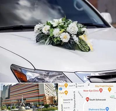 گل آرایی ماشین عروسی در سهروردی