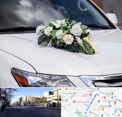 گل آرایی ماشین عروسی در خیابان ملاصدرا شیراز