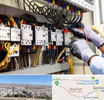 رفع اتصالی برق در شهرک گلستان شیراز