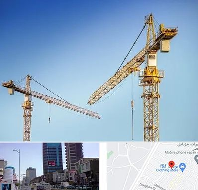 تاور کرین در چهارراه طالقانی کرج